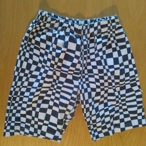 Vintage 90s Fizzical Psychedelic Checkers Spandex Workout Shorts Athletic